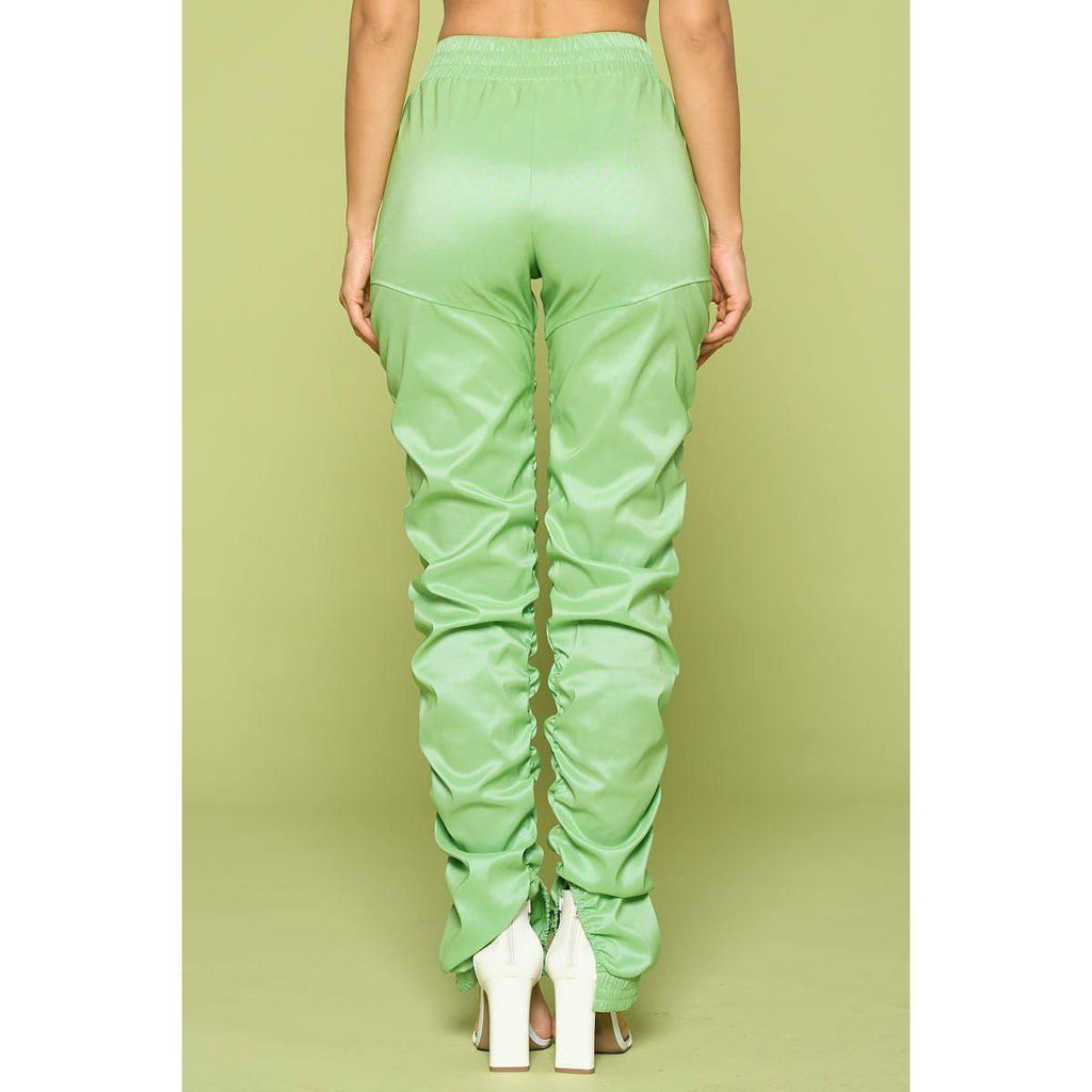 Leather Pu Ruched Pants-Women's Fashion - Women's Clothing - Bottoms - Pants & Capris-NXTLVLNYC