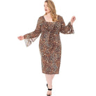 Leopard Print Cardigan & Dress Plus Size Set-Women - Apparel - Dresses - Casual-NXTLVLNYC