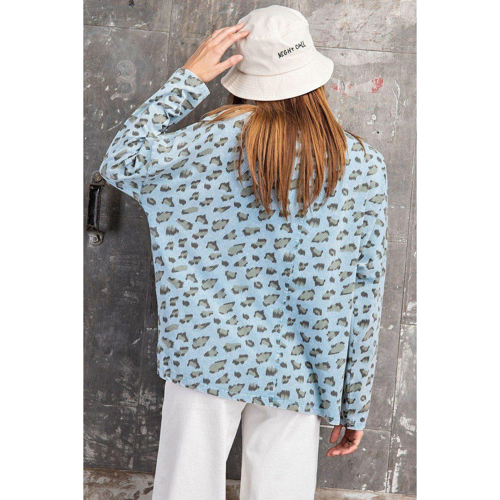 Leopard Printed Garment Dye Loose Fit Knit Top-Clothing Tops-NXTLVLNYC