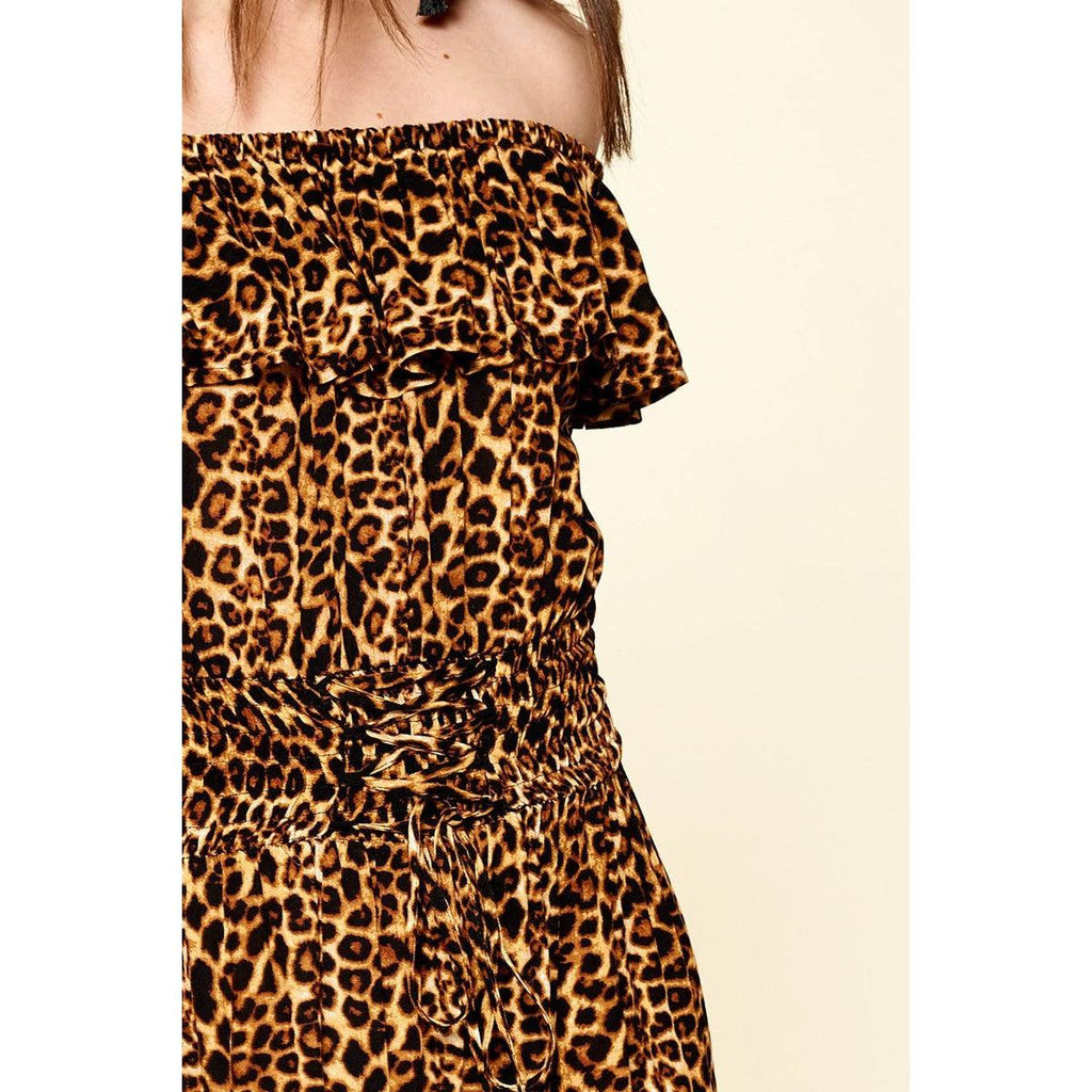Leopard Printed Woven Dress-Dresses-NXTLVLNYC