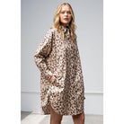Leopard/animal Printed Shirt Dress-NXTLVLNYC