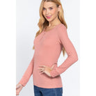 Long Slv Scoop Neck Thermal Top-Clothing Tops-NXTLVLNYC