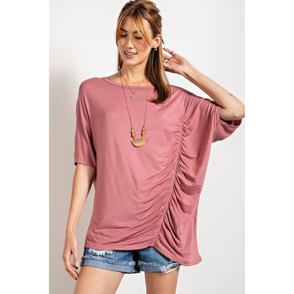 Loose Fit And Ruched Detailing Top-Shirts & Tops-NXTLVLNYC