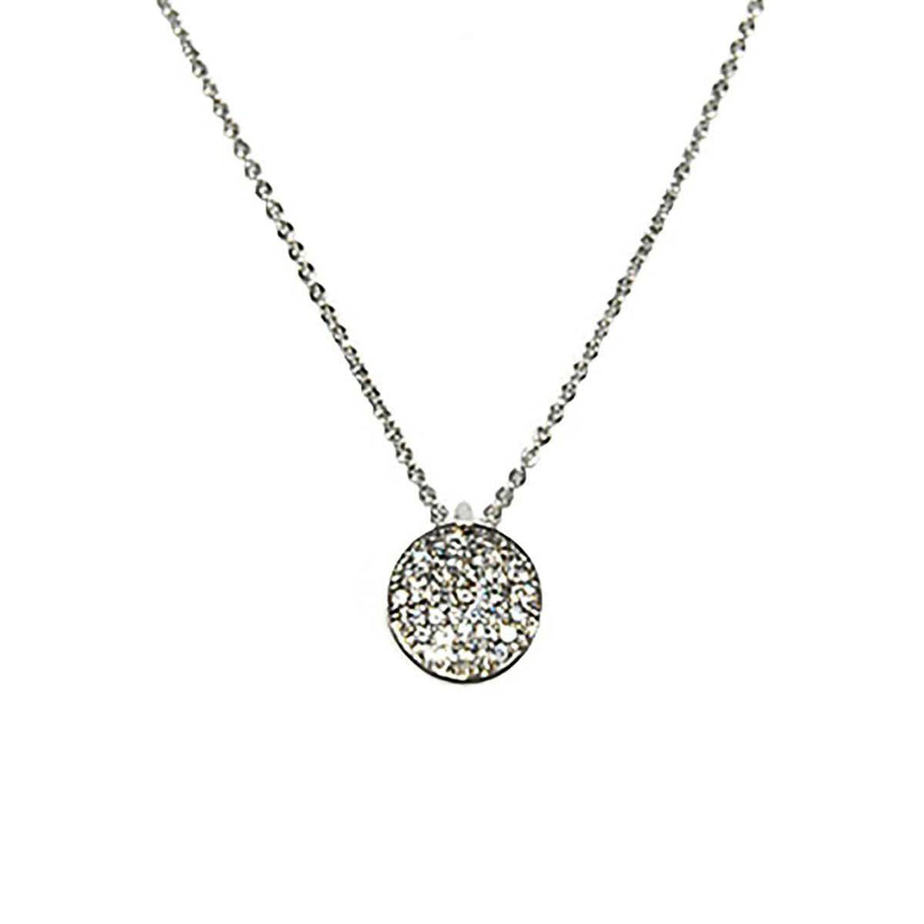 Metal Chain Rhinestone Round Pendant Necklace-Jewelry & Accessories - Necklaces & Pendants-NXTLVLNYC