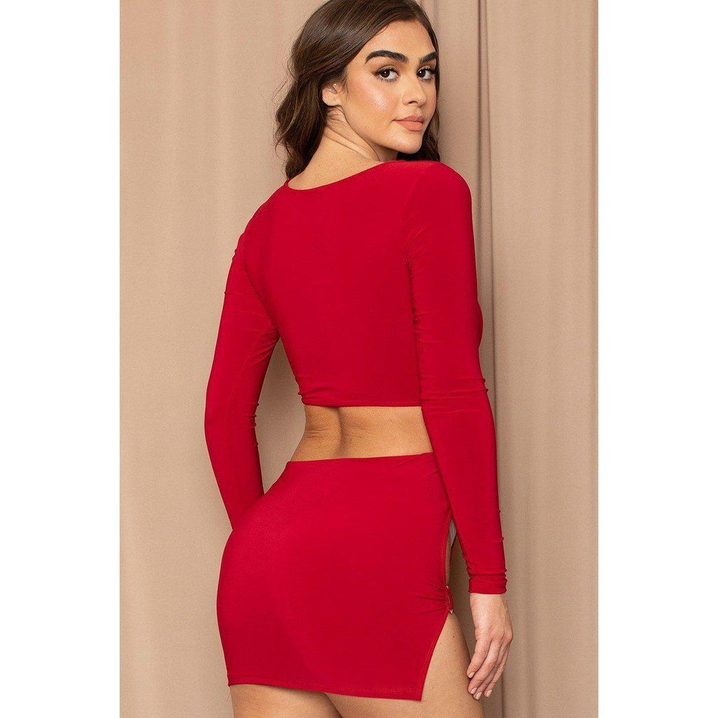 Metal Ring With Cutout Detailed Mini Dress-NXTLVLNYC