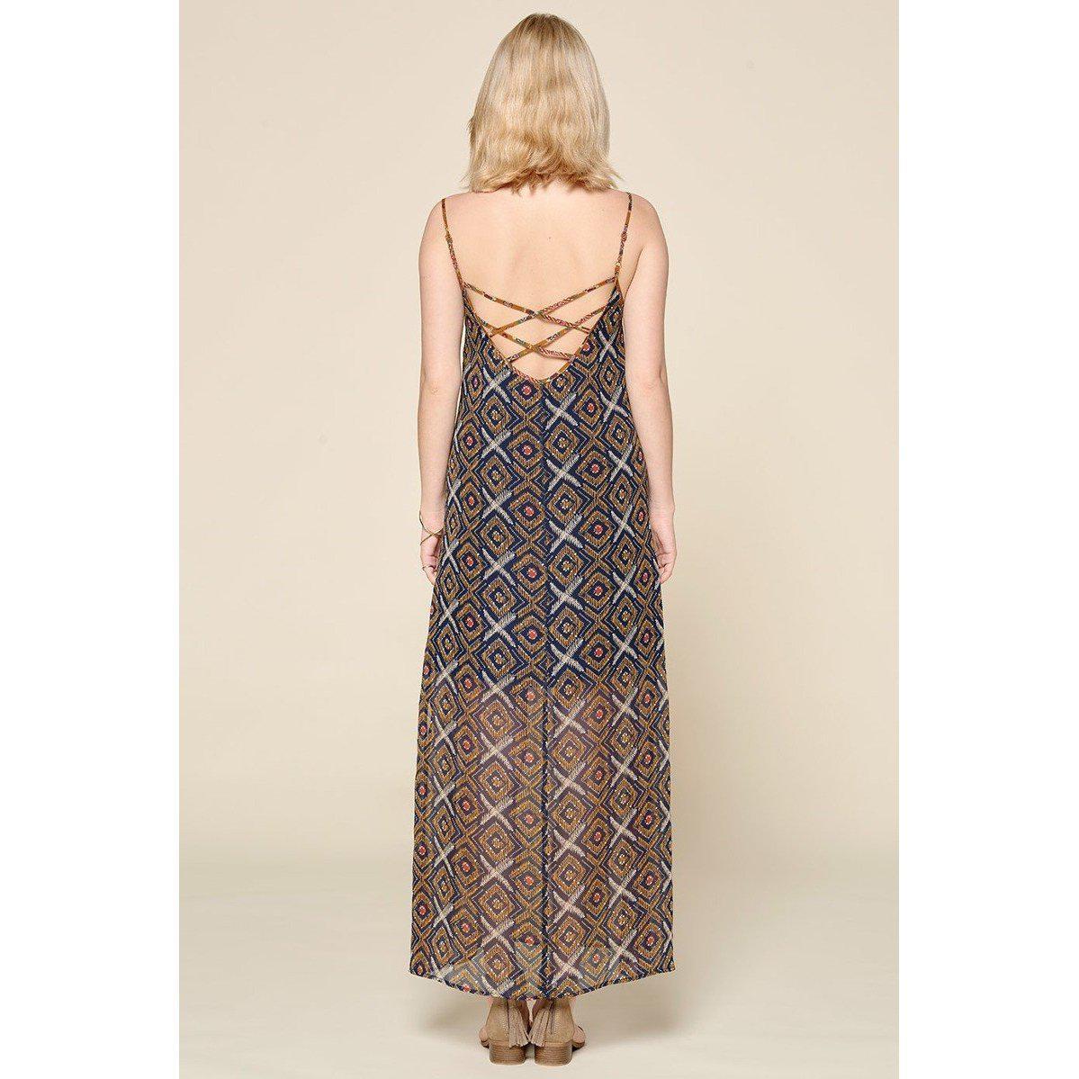 Mixed Printed Chiffon Maxi Slip Dress-NXTLVLNYC