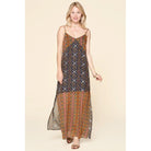 Mixed Printed Chiffon Maxi Slip Dress-NXTLVLNYC