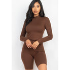 Mock Neck Top & Biker Shorts Set-NXTLVLNYC