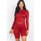 Mock Neck Top & Biker Shorts Set-NXTLVLNYC