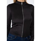 Mock Neck Zip Front Crop Top-NXTLVLNYC