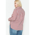 Multi Stripe Side Slit Cotton Shirt-NXTLVLNYC