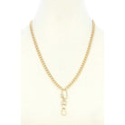 Oval Charm Curb Link Metal Necklace-Jewelry & Accessories - Necklaces & Pendants-NXTLVLNYC