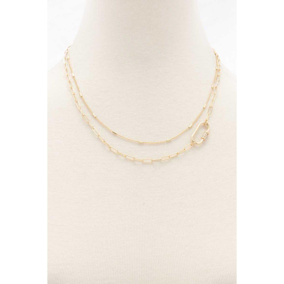 Oval Link Layered Necklace-NXTLVLNYC