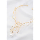 Pearl Swirl Metal Necklace-NXTLVLNYC