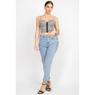 Plaid Hook & Eye Sweetheart Crop Top-NXTLVLNYC