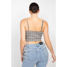 Plaid Hook & Eye Sweetheart Crop Top-NXTLVLNYC