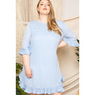 Pleated Ruffle Detailed Mini Dress-NXTLVLNYC