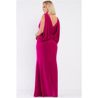 Plus Draped Back V-neck Sleeveless Maxi Dress-Dresses-NXTLVLNYC