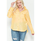 Plus Size Chest Pocket Oversized Satin Shirt-NXTLVLNYC