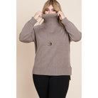 Plus Size High Quality Buttery Soft Solid Knit Turtleneck Two Tone High Low Hem Sweater-Clothing Sweaters-NXTLVLNYC