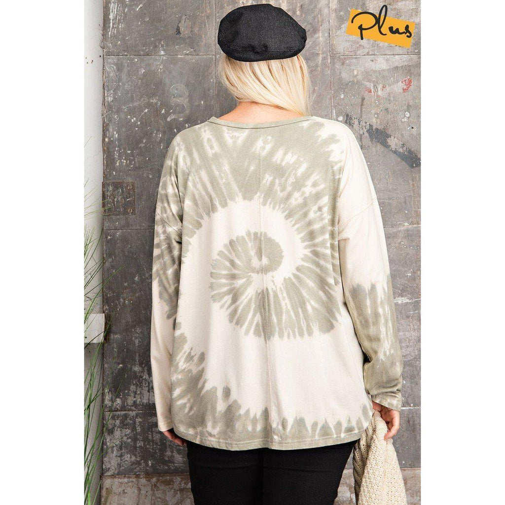 Plus Size Ls Special Washed Poly Rayon Knit Top-Clothing Tops-NXTLVLNYC