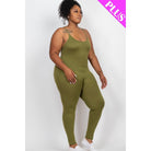 Plus Size Solid Bodycon Cami Jumpsuit-NXTLVLNYC