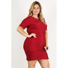 Plus Size Solid Bodycon Mini Dress-Women - Apparel - Dresses - Casual-NXTLVLNYC