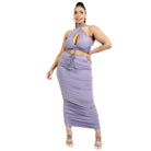 Plus Solid 2 Piece Halter Top Set-NXTLVLNYC