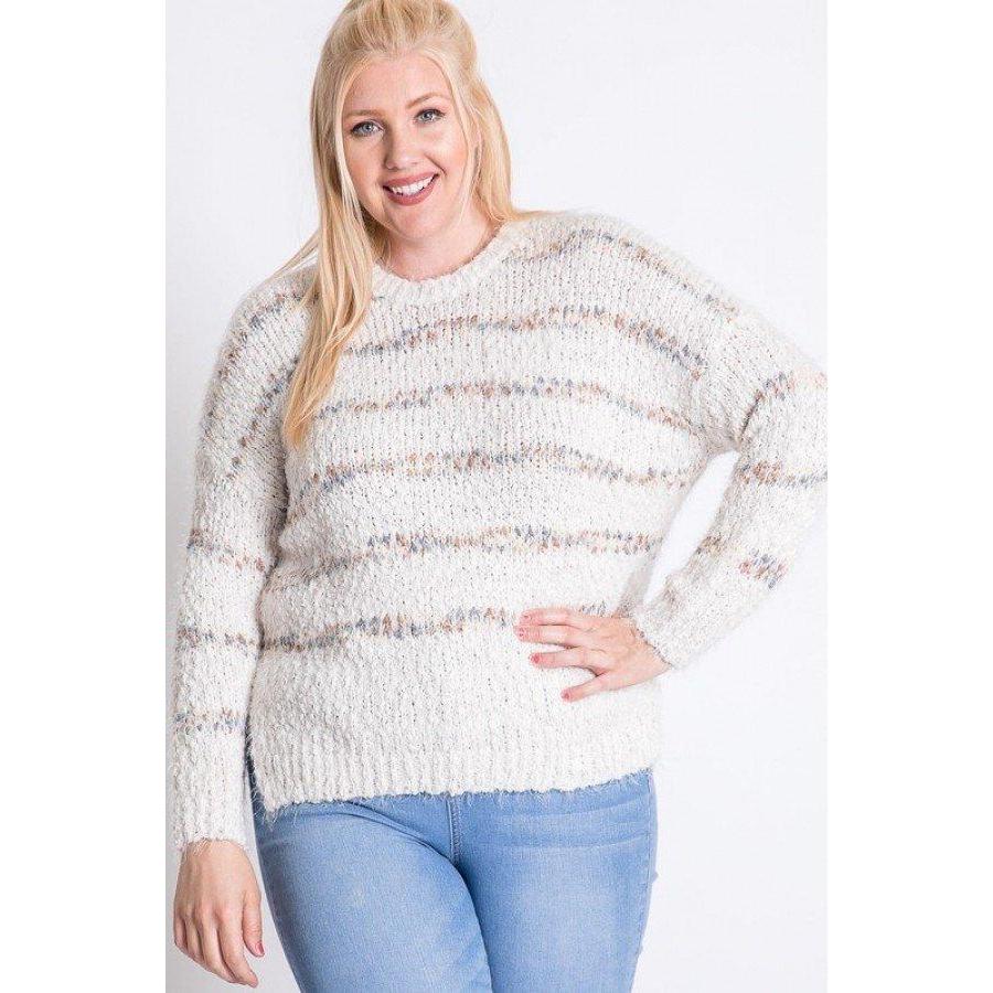Plus Sweater With Stripe Detail-Clothing Sweaters-NXTLVLNYC