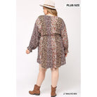 Print Mixed Dolman Sleeve Dress With Side Pockets-NXTLVLNYC