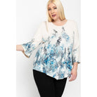 Print Top Featuring A Round Neckline And 3/4 Bell Sleeves-NXTLVLNYC