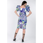 Puff Sleeve Bodycon Print Dress-Women - Apparel - Dresses - Casual-NXTLVLNYC