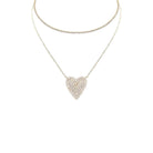 Rhinestone Heart Choker And Necklace Set-NXTLVLNYC