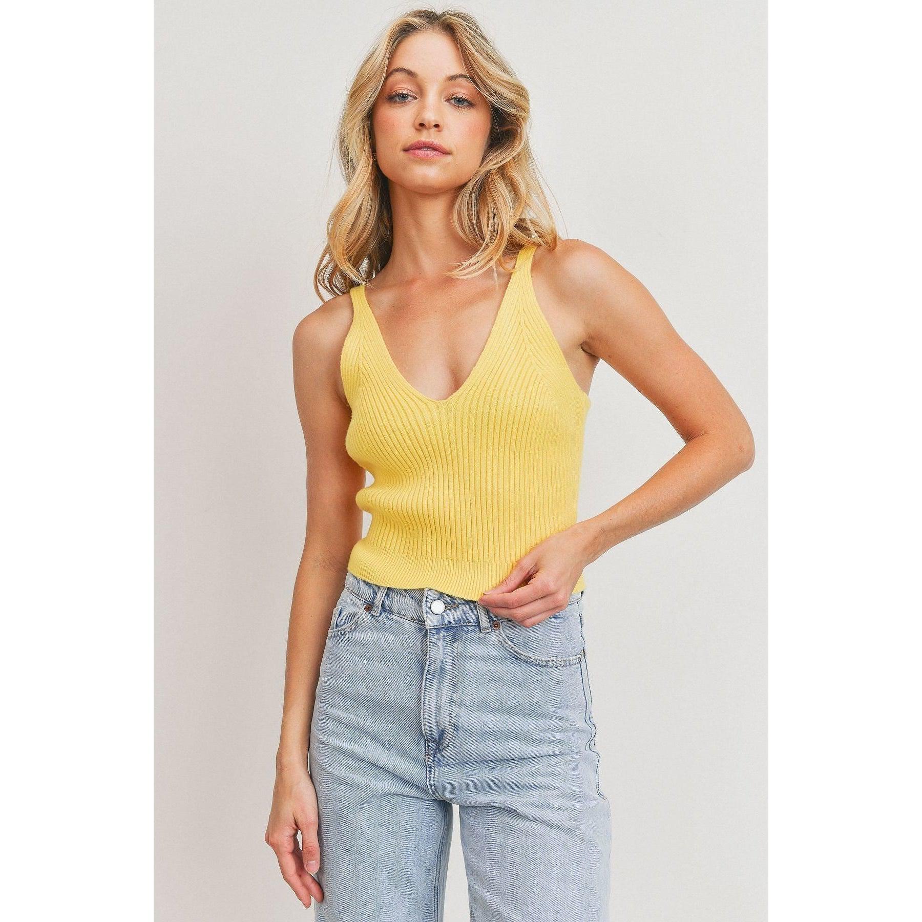 Rib Knit Sleeveless Top-NXTLVLNYC