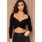 Ribbed Long Strap Wrap Tie Crop Top-NXTLVLNYC