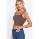 Round Neck W/removable Bra Cup Cotton Spandex Bra Top-NXTLVLNYC