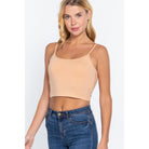 Round Neck W/removable Bra Cup Cotton Spandex Bra Top-NXTLVLNYC