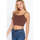 Round Neck W/removable Bra Cup Cotton Spandex Bra Top-NXTLVLNYC