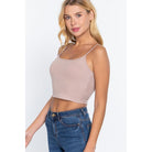 Round Neck W/removable Bra Cup Cotton Spandex Bra Top-NXTLVLNYC