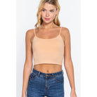 Round Neck W/removable Bra Cup Cotton Spandex Bra Top-NXTLVLNYC