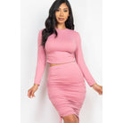 Ruched Side Crop Top & Drawstring Skirt Set-NXTLVLNYC