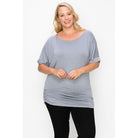 Short Sleeve Top Featuring A Round Neck And Ruched Sides-NXTLVLNYC