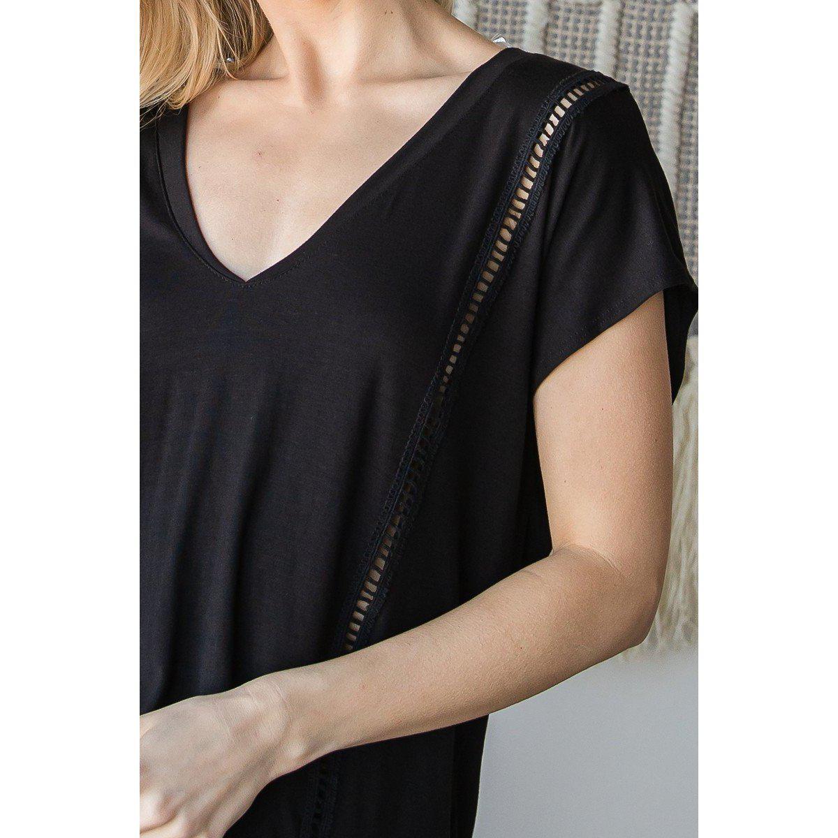 Short Sleeve V Neck Top-NXTLVLNYC