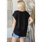 Short Sleeve V Neck Top-NXTLVLNYC