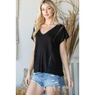 Short Sleeve V Neck Top-NXTLVLNYC