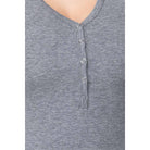 Short Slv V-neck Henley Knit Top-NXTLVLNYC