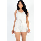 Sleeveless Drawstring Waist Button Tank Romper-NXTLVLNYC