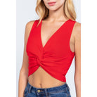 Sleeveless V-neck Twist Knot Knit Top-NXTLVLNYC