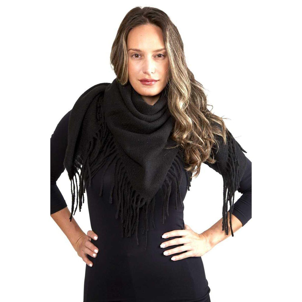 Solid Color Blanket Scarf With Fringes-SCARF-NXTLVLNYC