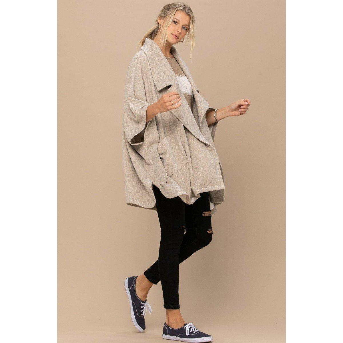 Solid Knit Oversized Trench Jacket-NXTLVLNYC
